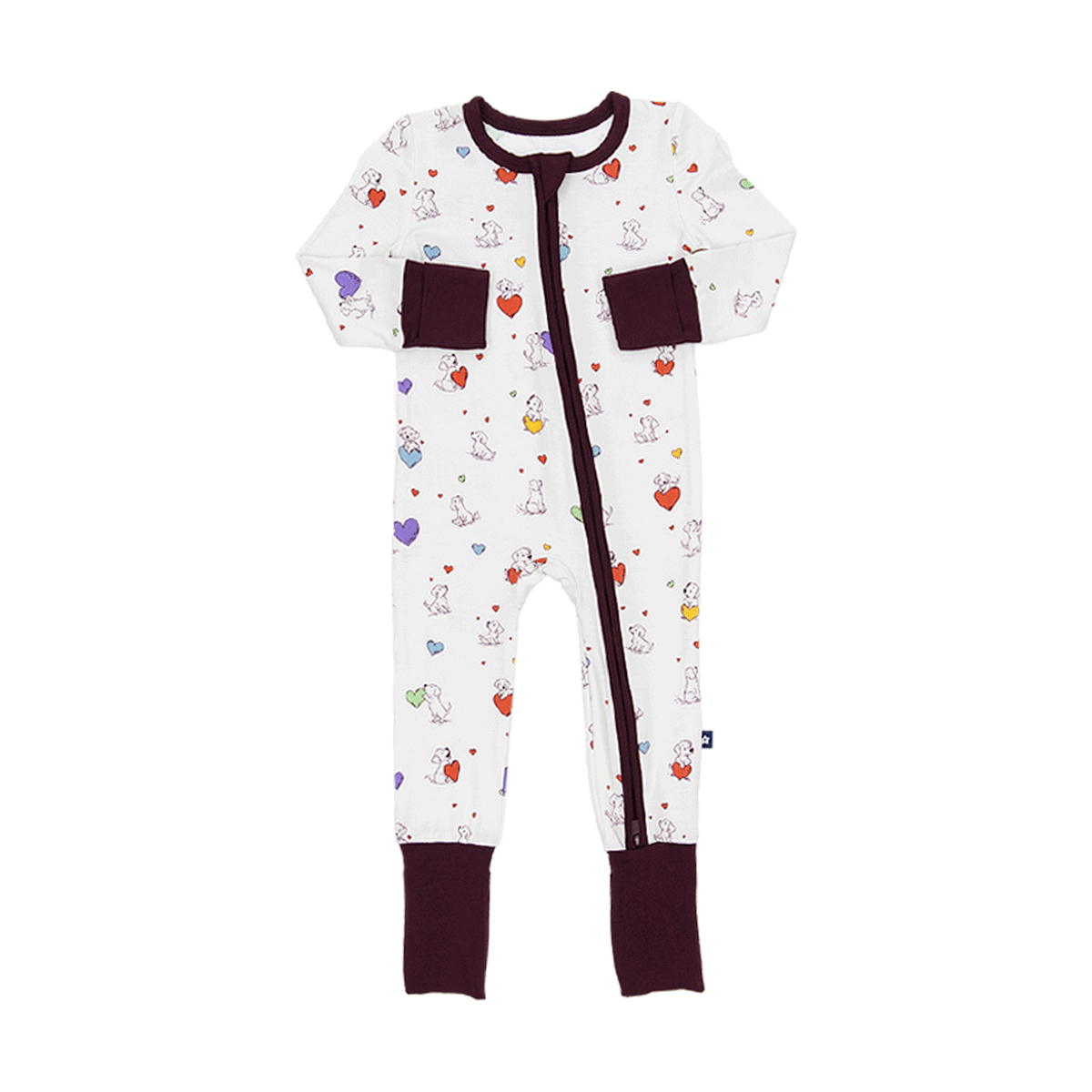 Convertible Footed Romper in Puppy Love