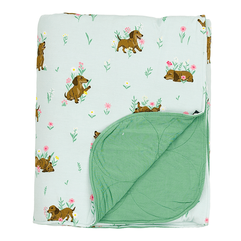 Cozy Youth Blanket in Dachshund Garden 2.5 TOG