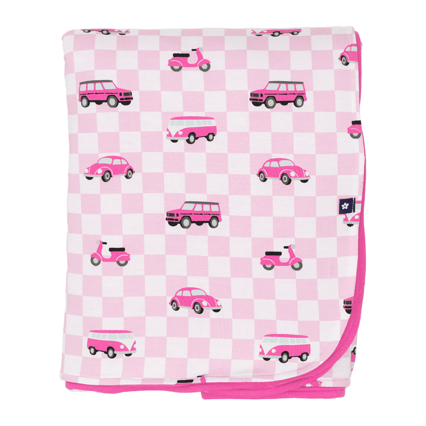Cozy Blanket in Pink Wheels