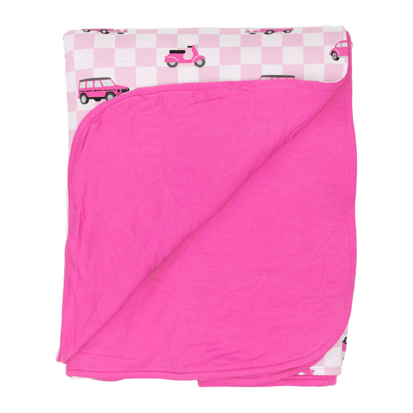 Cozy Blanket in Pink Wheels