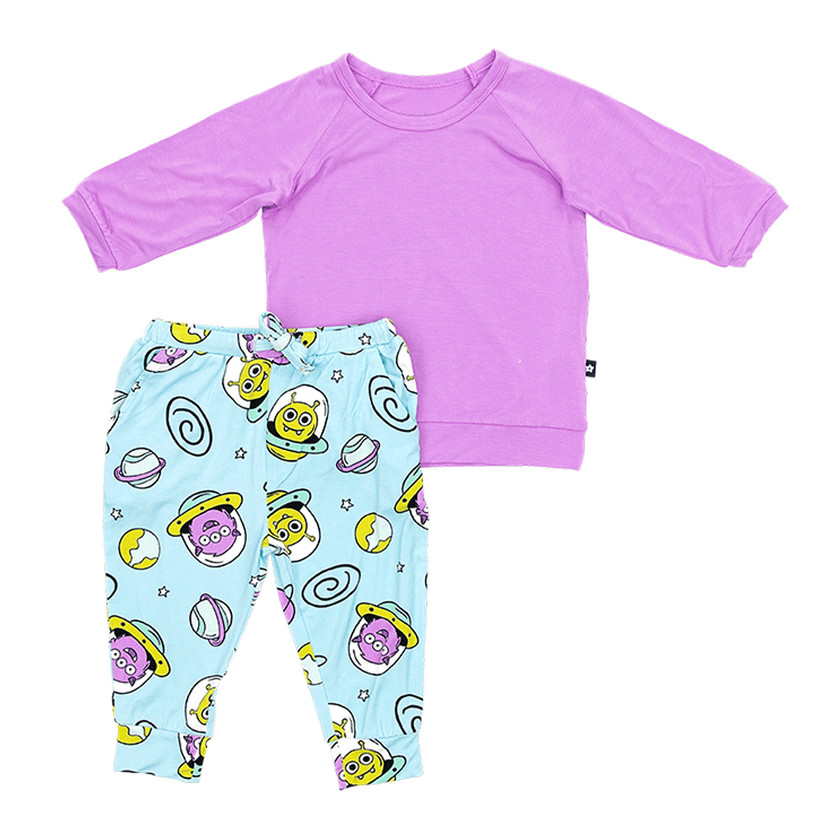 Long Sleeve Jogger Set in Mini Martians