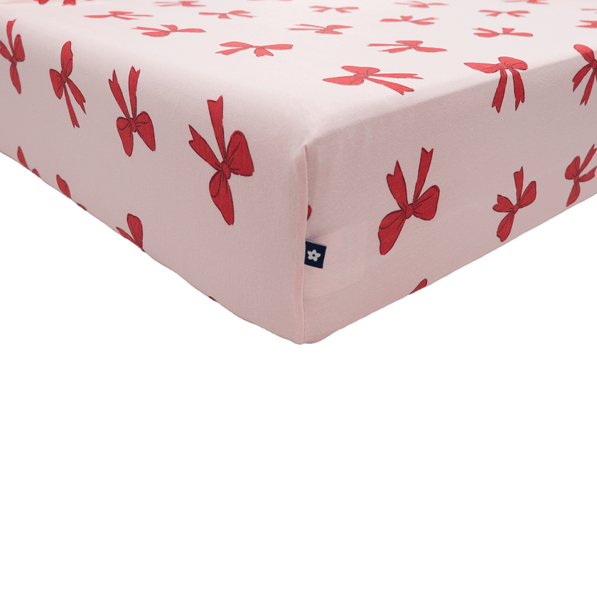 Crib Sheet in Holiday Bows