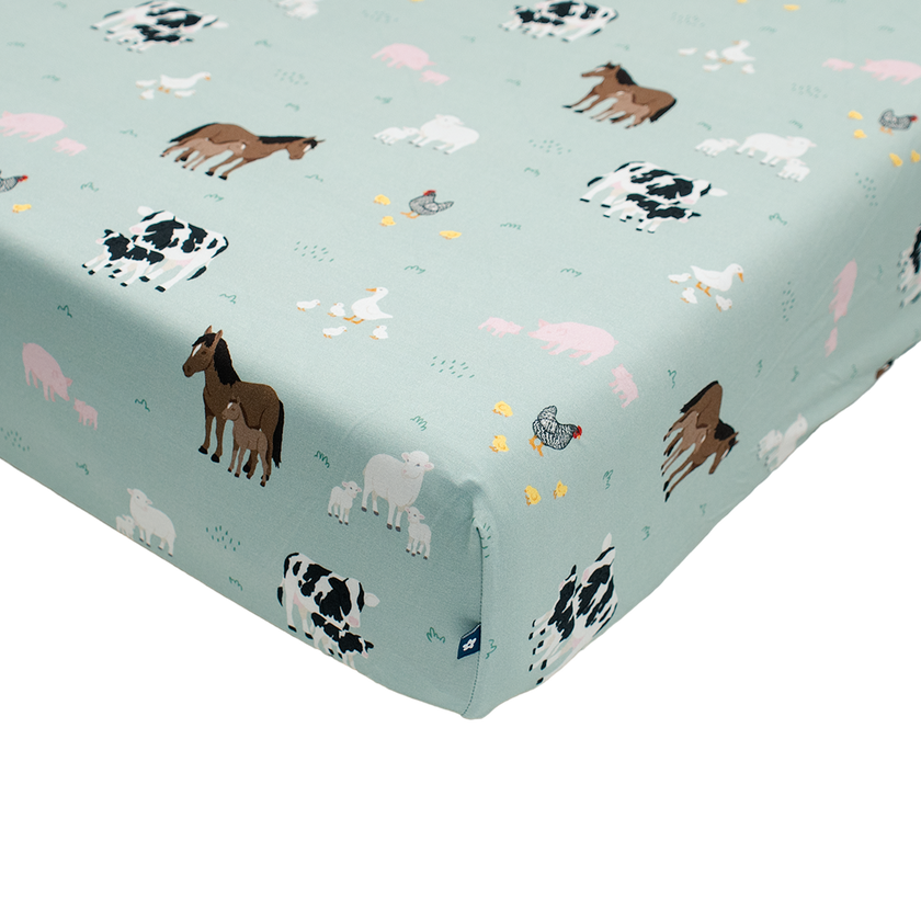 Crib Sheet in Farm Animals