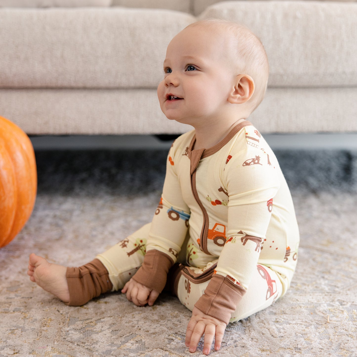 Convertible Footed Romper in Autumn Harvest