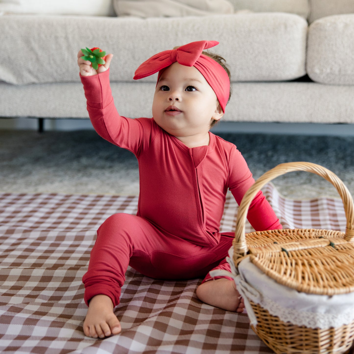 Convertible Footed Romper in Berry Kiss