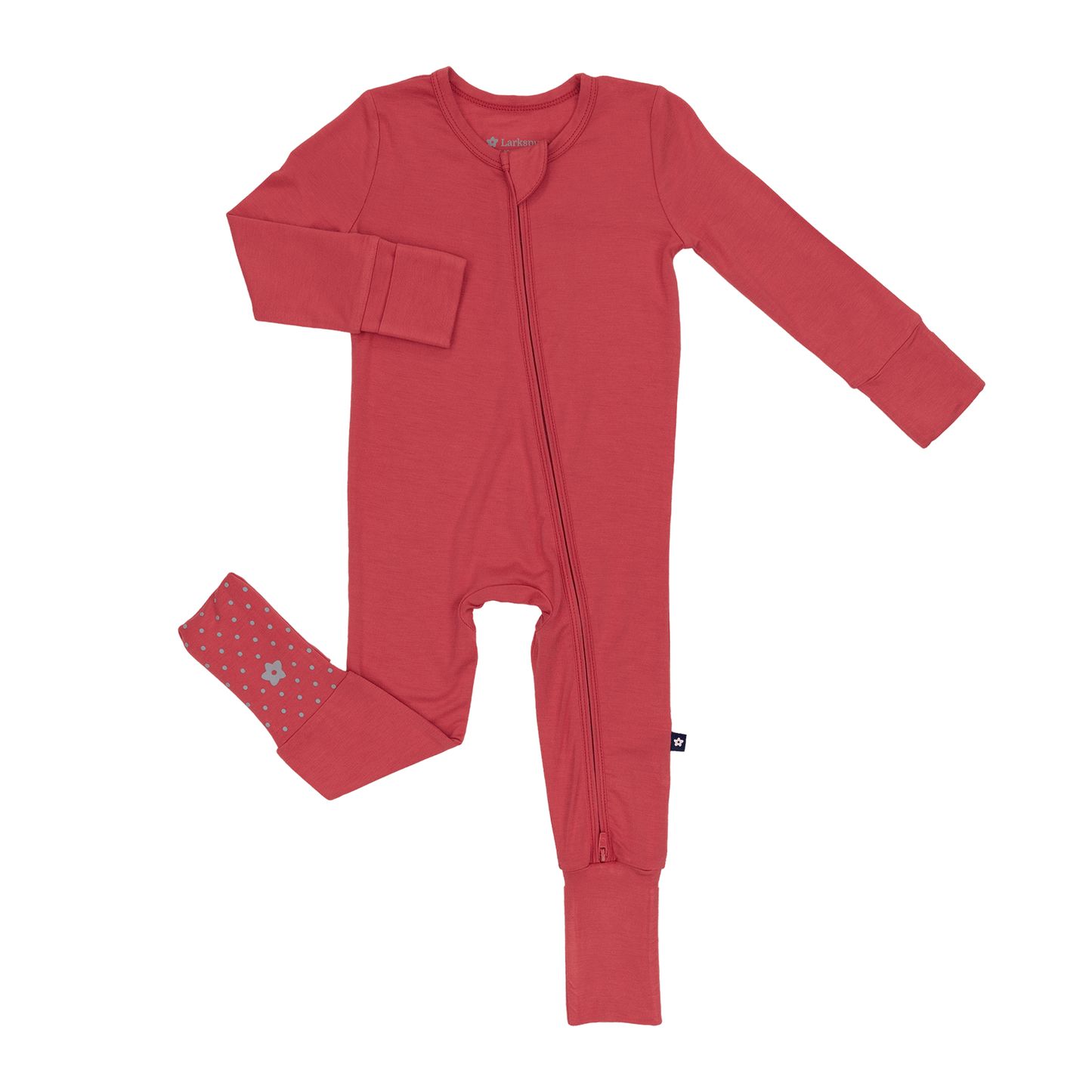 Convertible Footed Romper in Berry Kiss