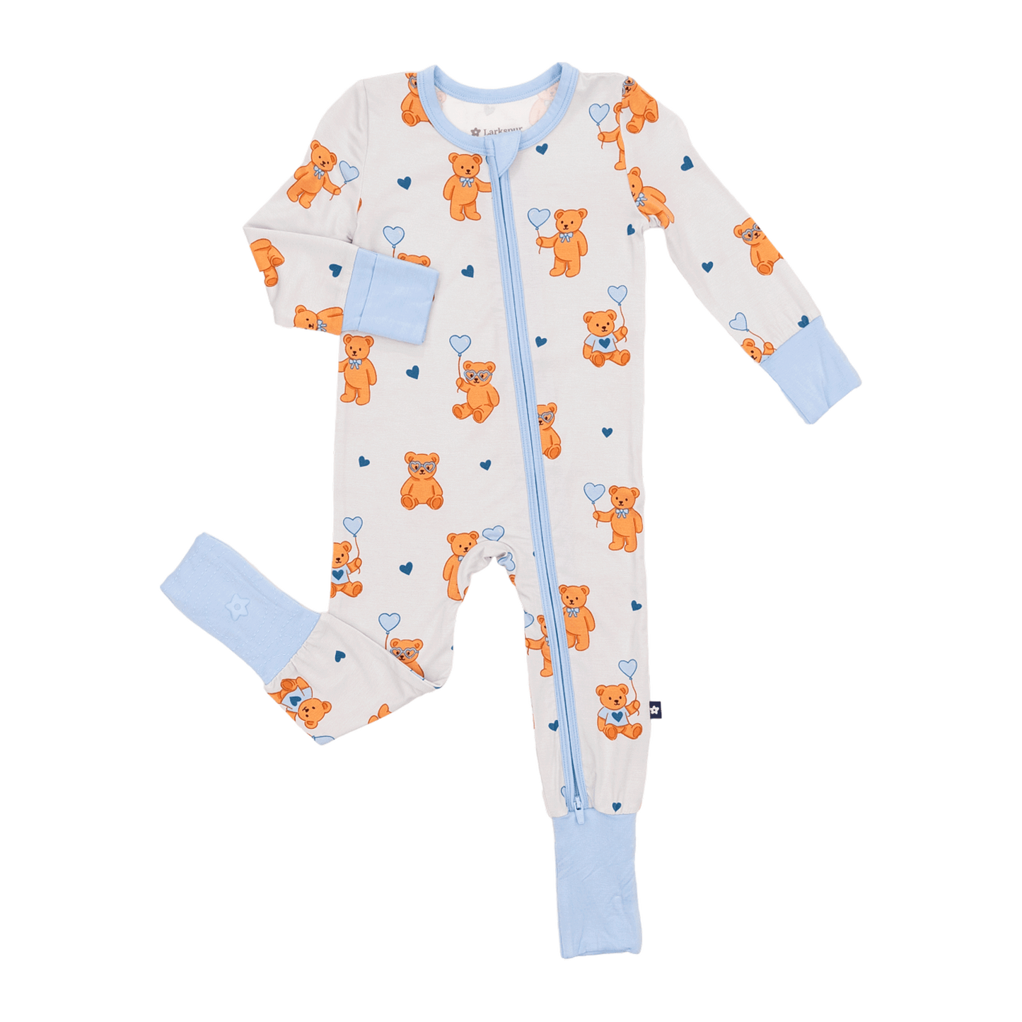 Convertible Footed Romper in Bluebeary