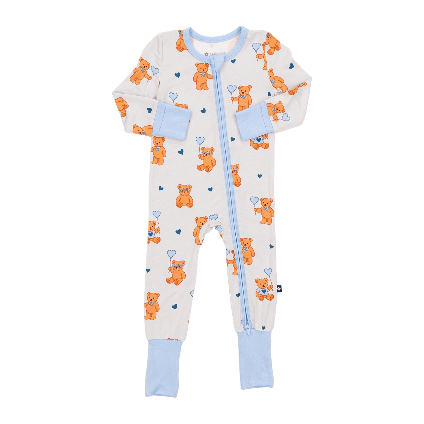 Convertible Footed Romper in Bluebeary