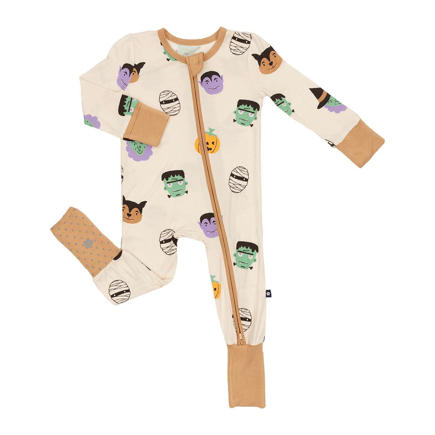 Convertible Footed Romper in Boo Crew