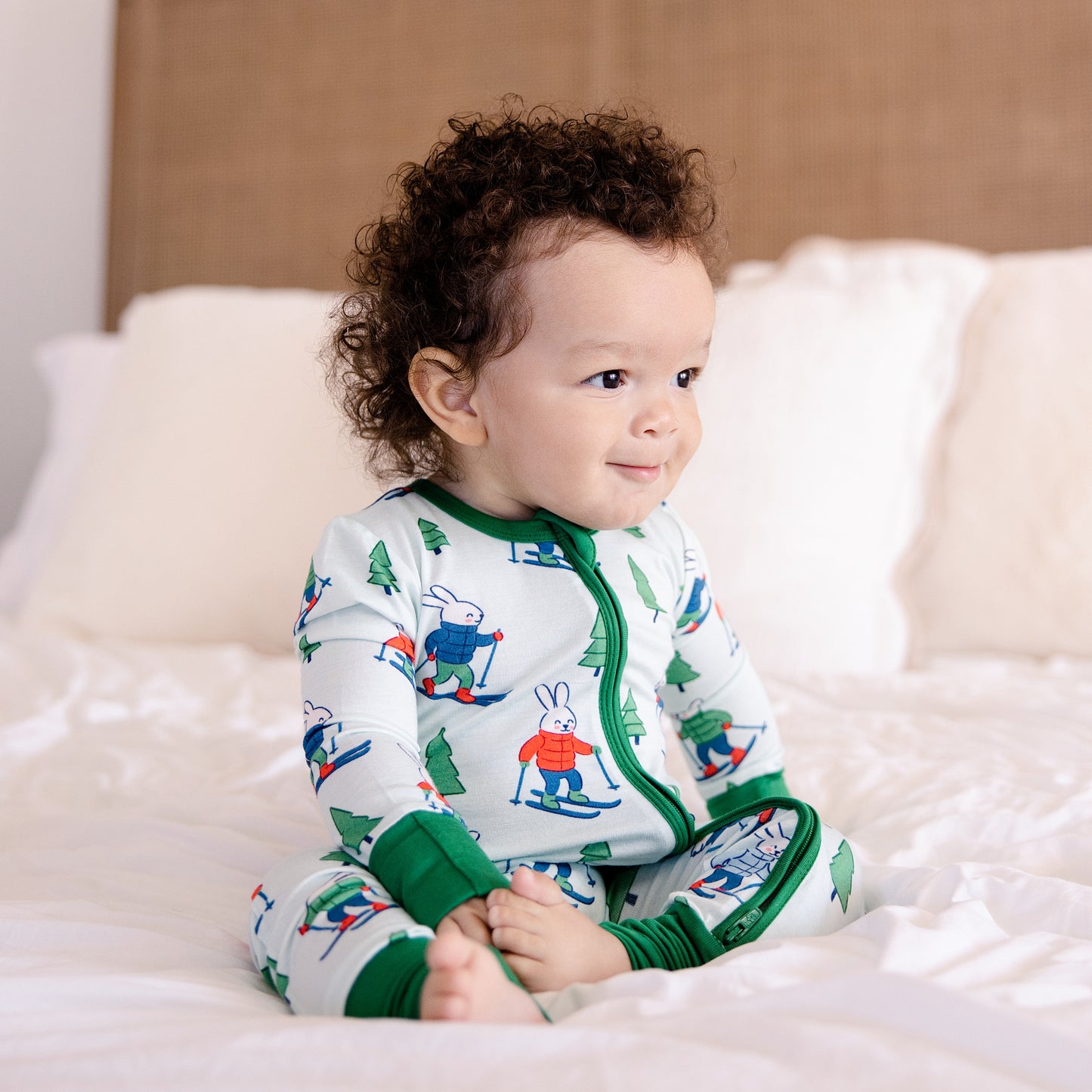 Convertible Footed Romper in Bunny Slopes