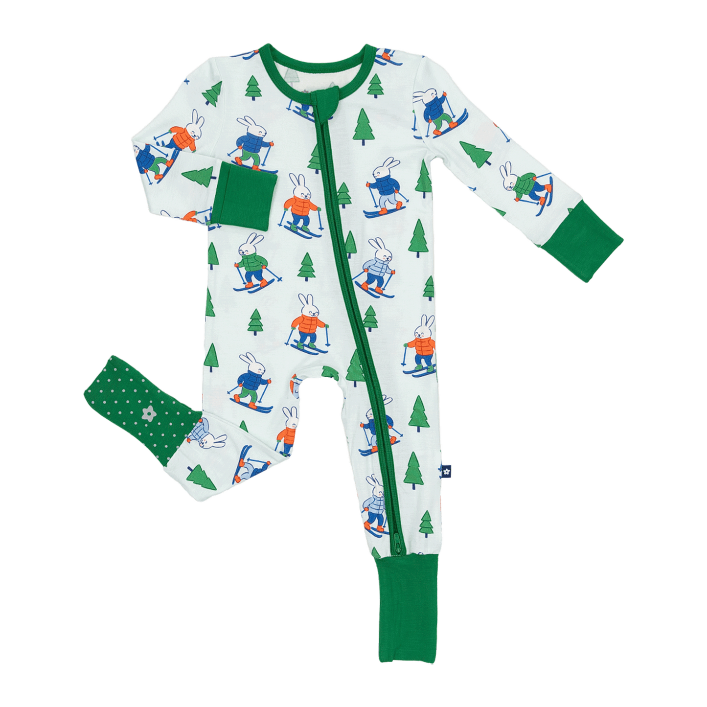 Convertible Footed Romper in Bunny Slopes