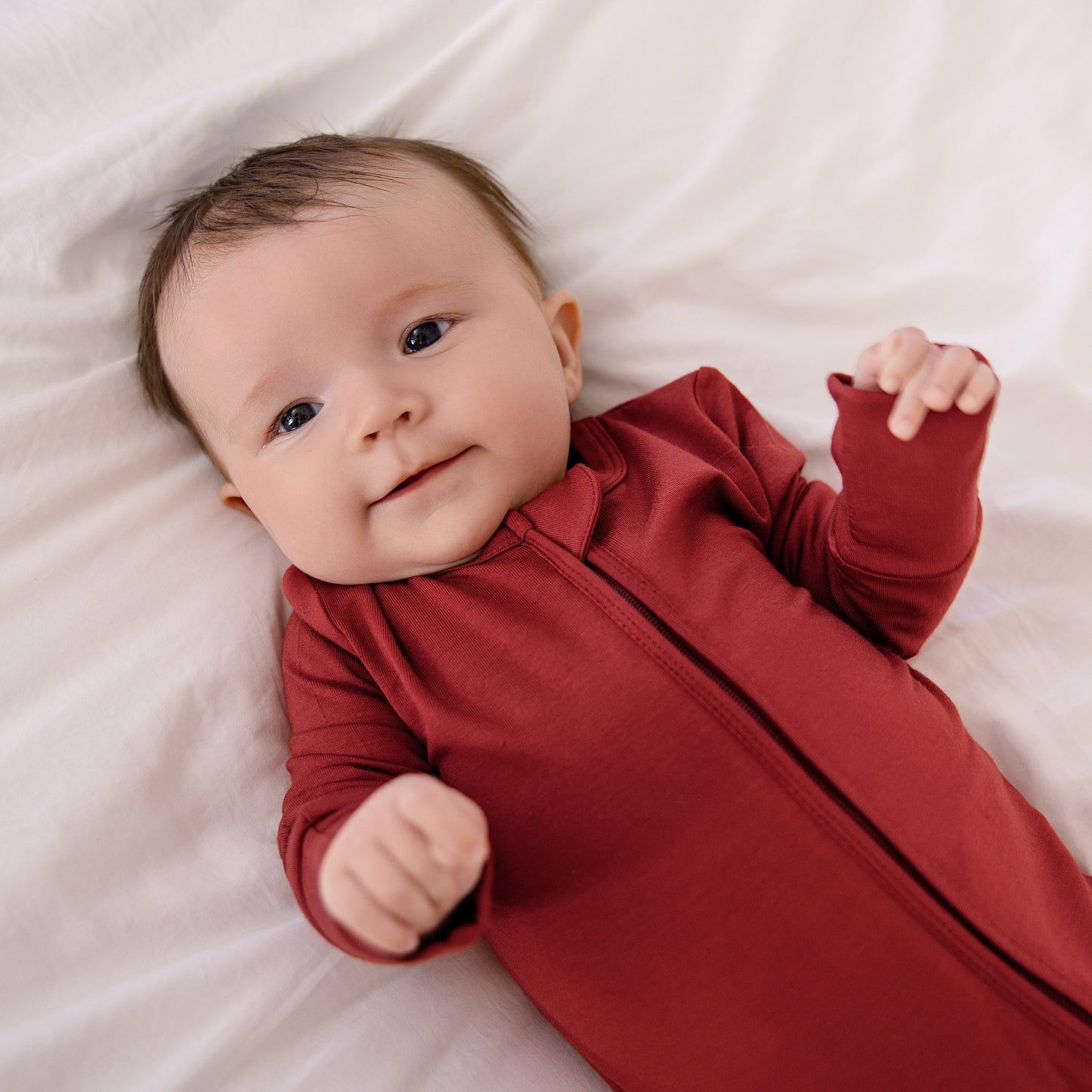 Convertible Footed Romper in Carriage Red