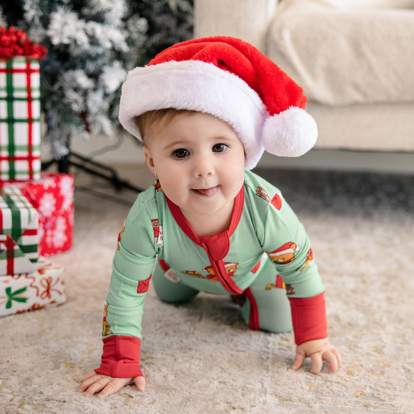 Convertible Footed Romper in Dear Santa
