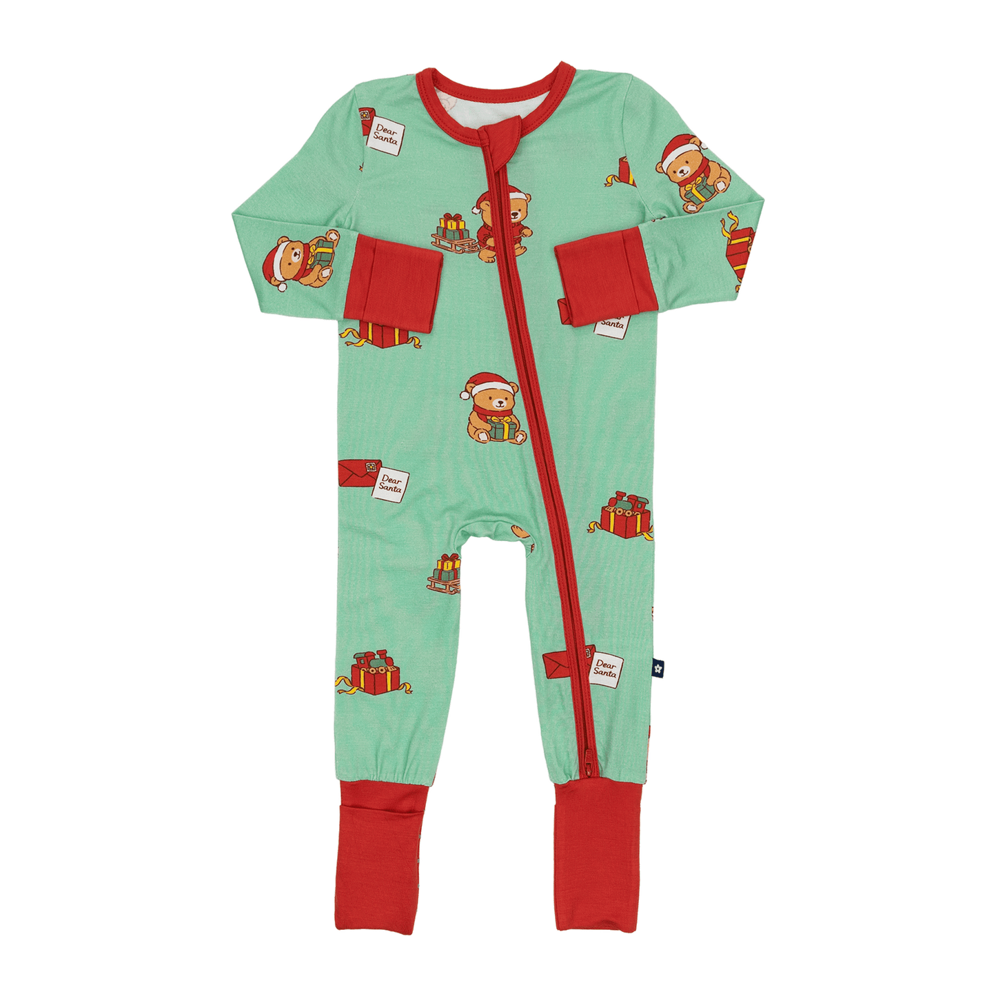 Convertible Footed Romper in Dear Santa