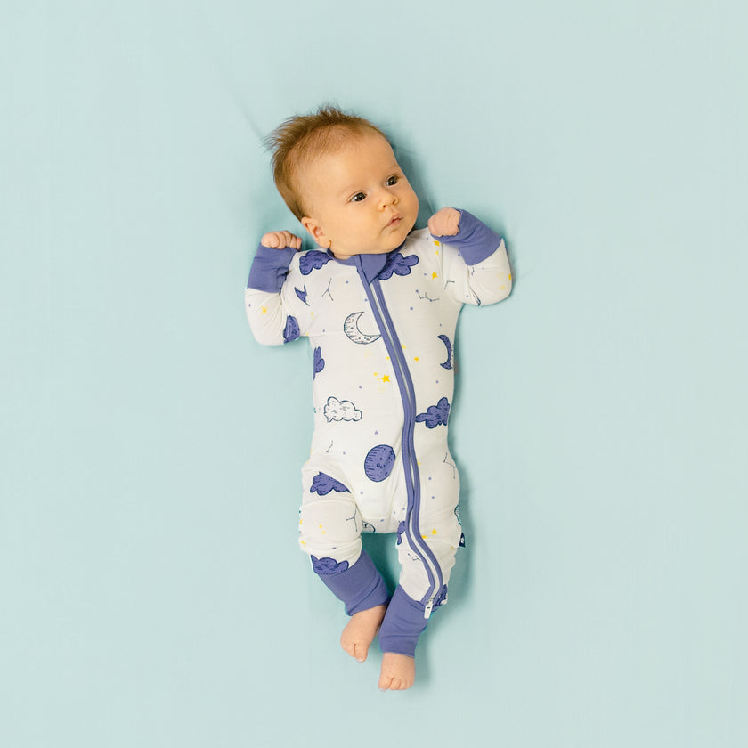 Convertible Footed Romper in Dreamy Skies