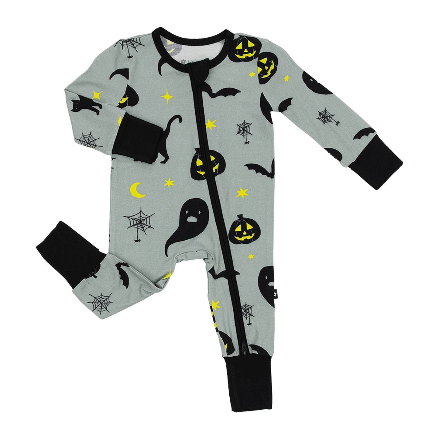 Convertible Footed Romper in Fright Night