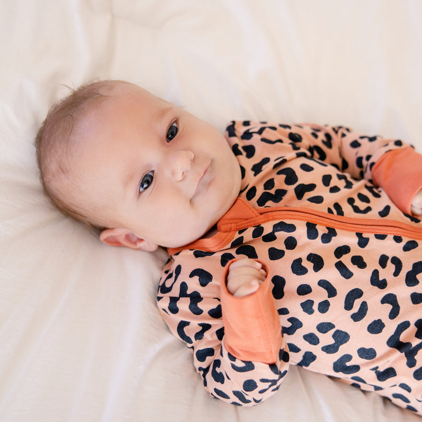 Convertible Footed Romper in Leopard