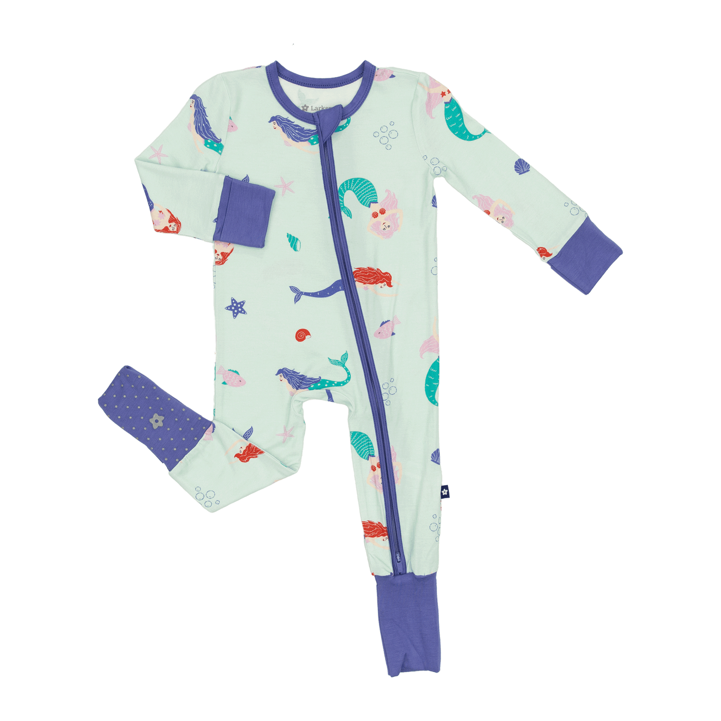 Convertible Footed Romper in Mermaids