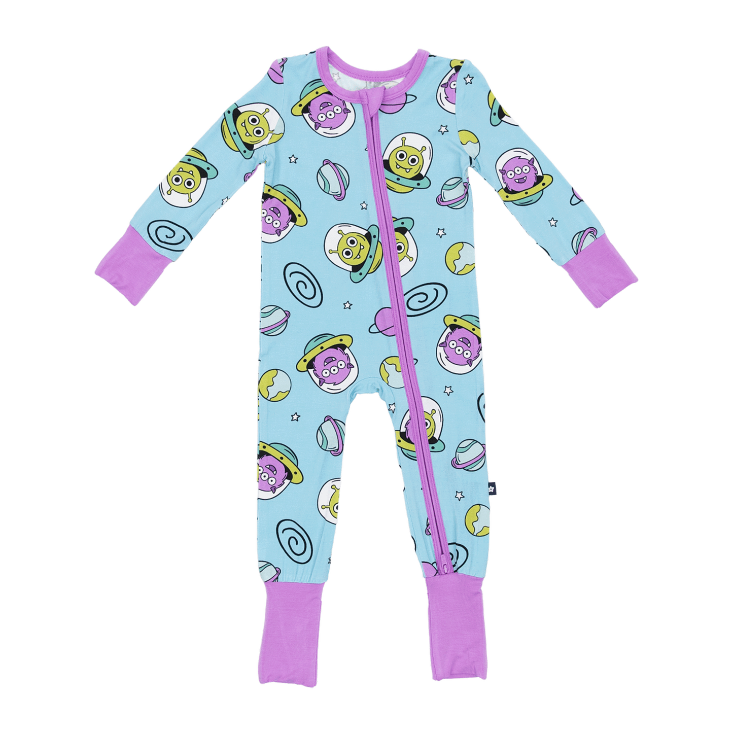 Convertible Footed Romper in Mini Martians