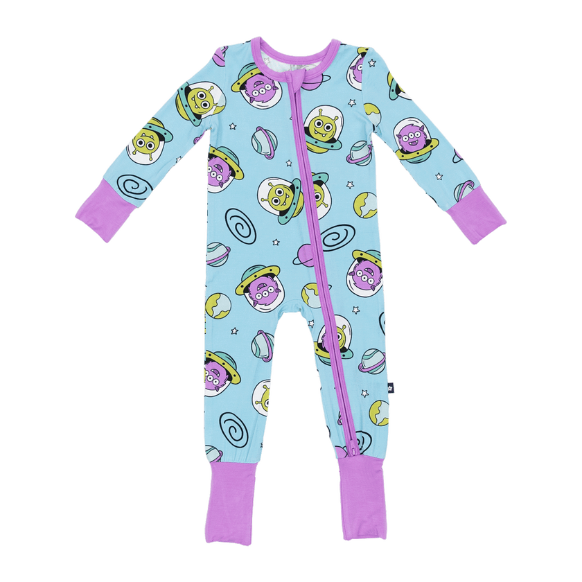 Convertible Footed Romper in Mini Martians