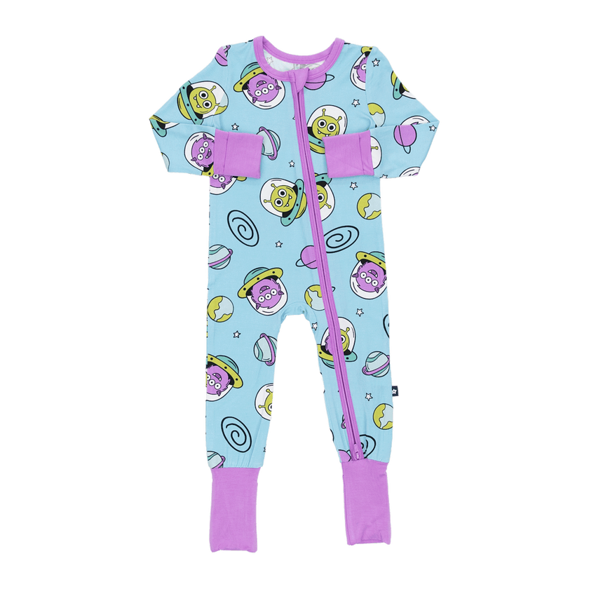 Convertible Footed Romper in Mini Martians
