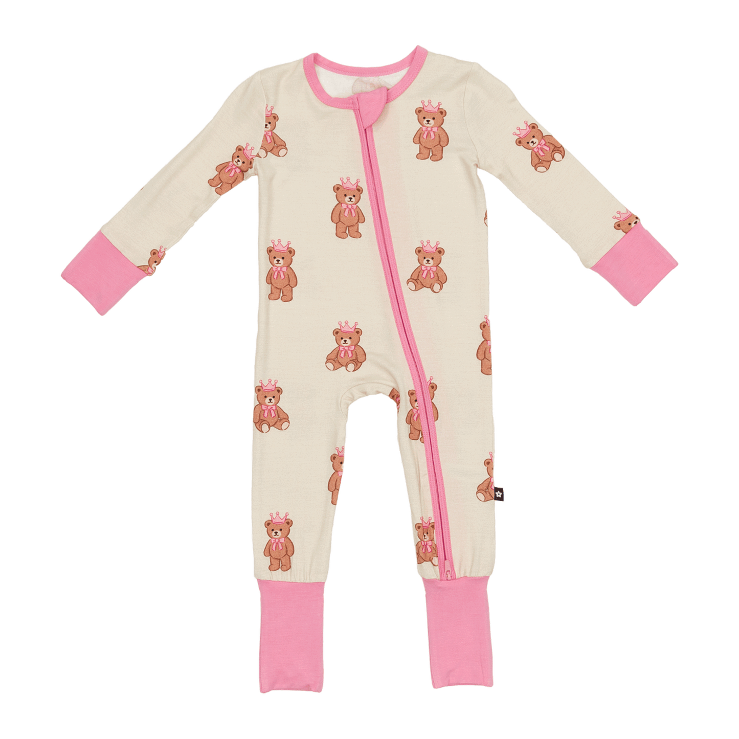 Convertible Footed Romper in Princess Bear