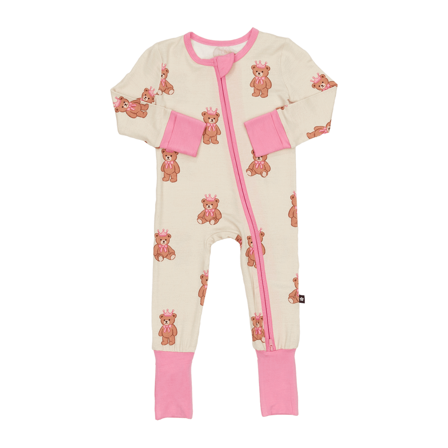 Convertible Footed Romper in Princess Bear