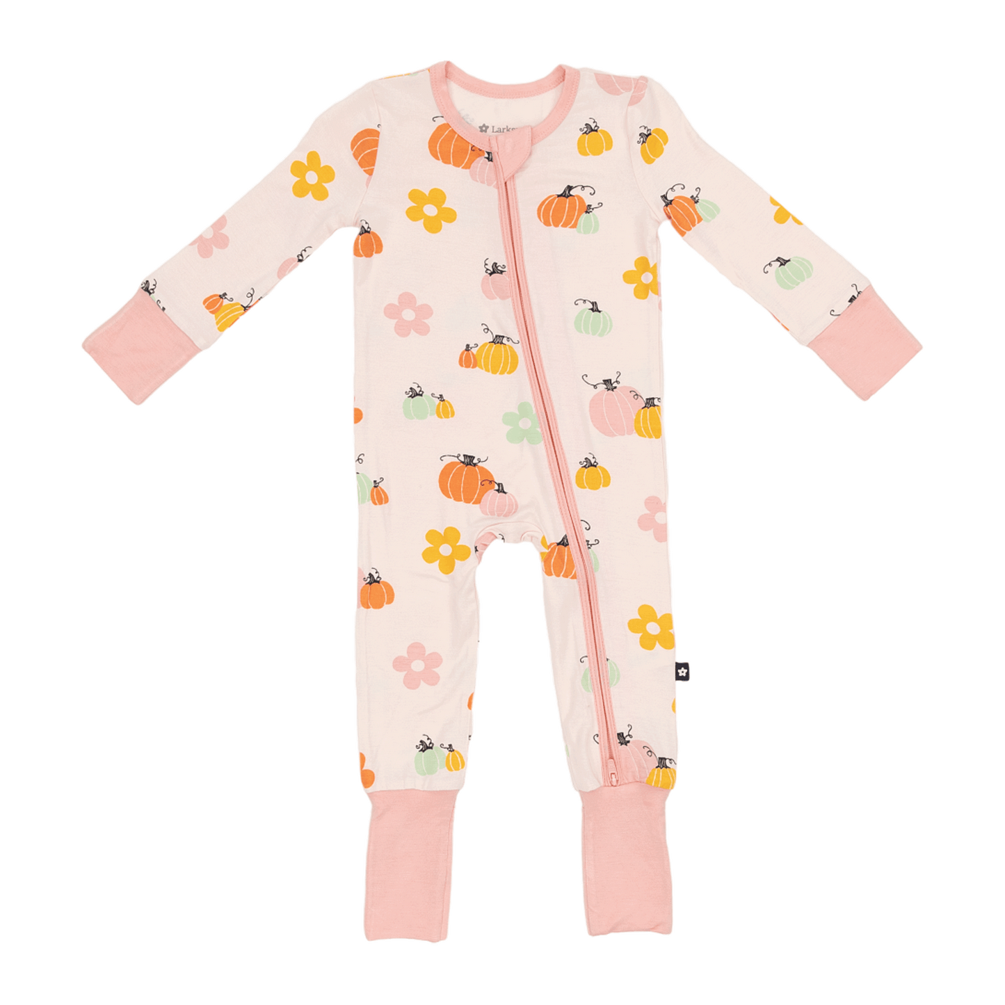 Convertible Footed Romper in Pumpkin Patch