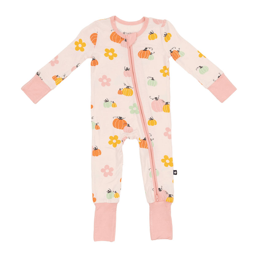 Convertible Footed Romper in Pumpkin Patch