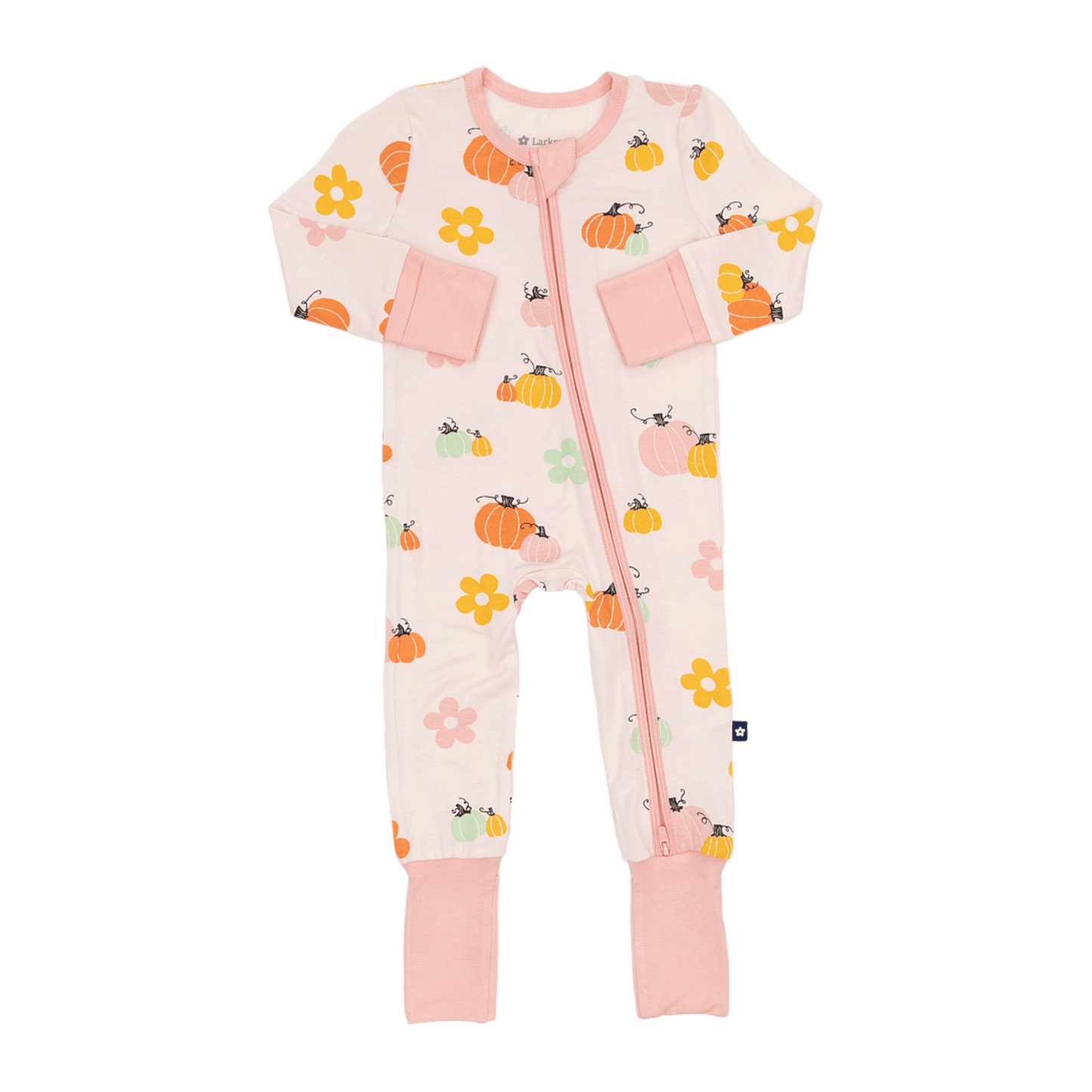 Convertible Footed Romper in Pumpkin Patch