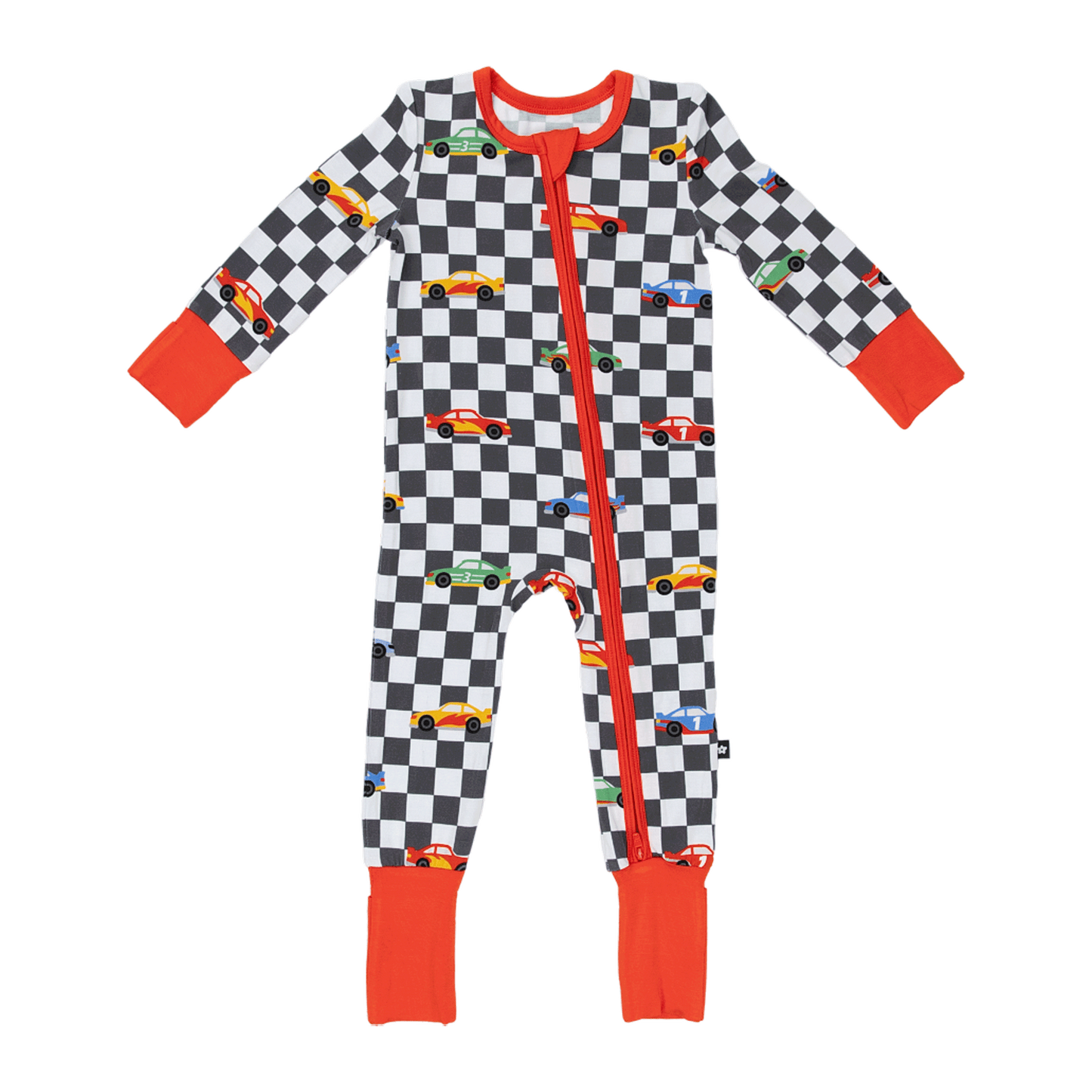 Convertible Footed Romper in Race Day