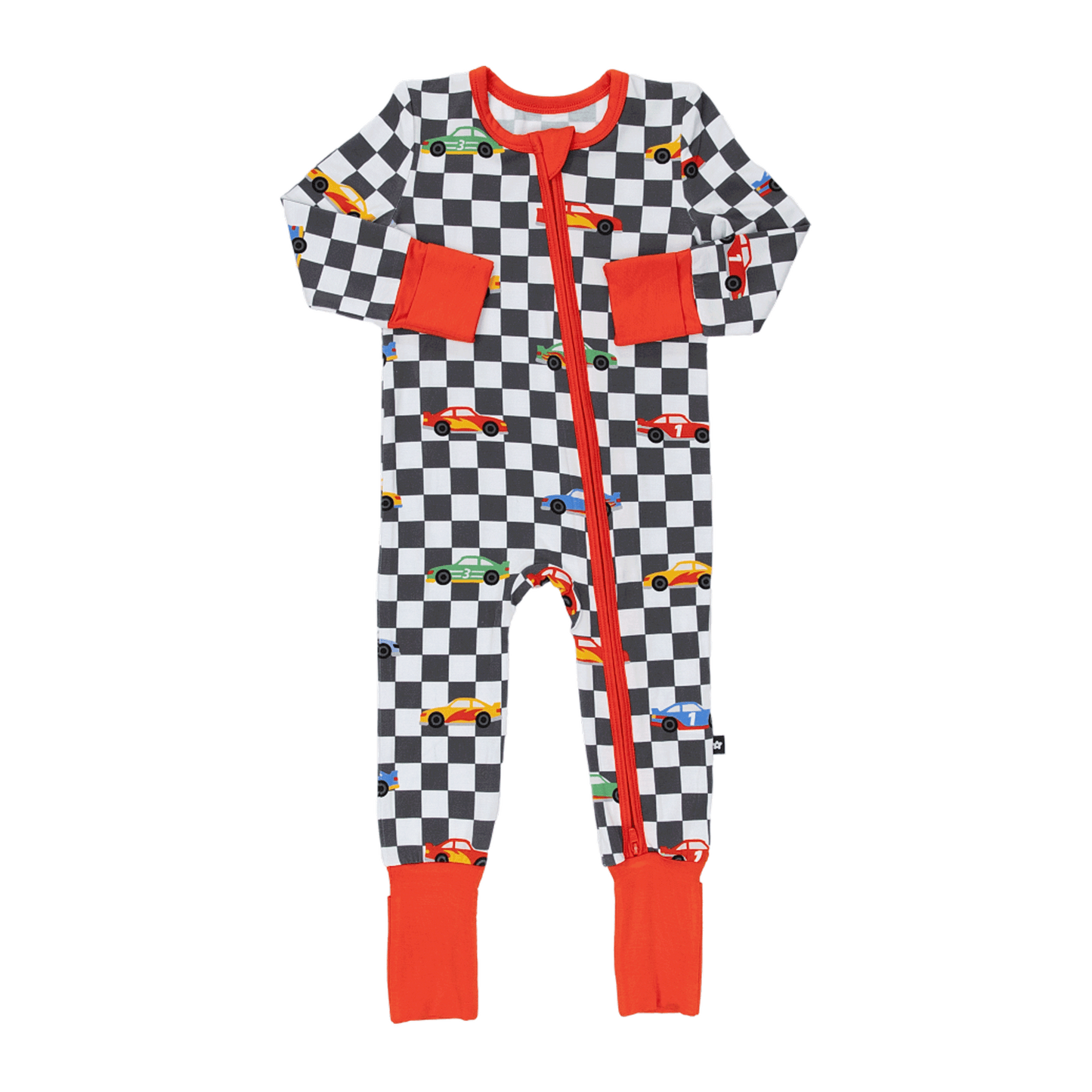 Convertible Footed Romper in Race Day