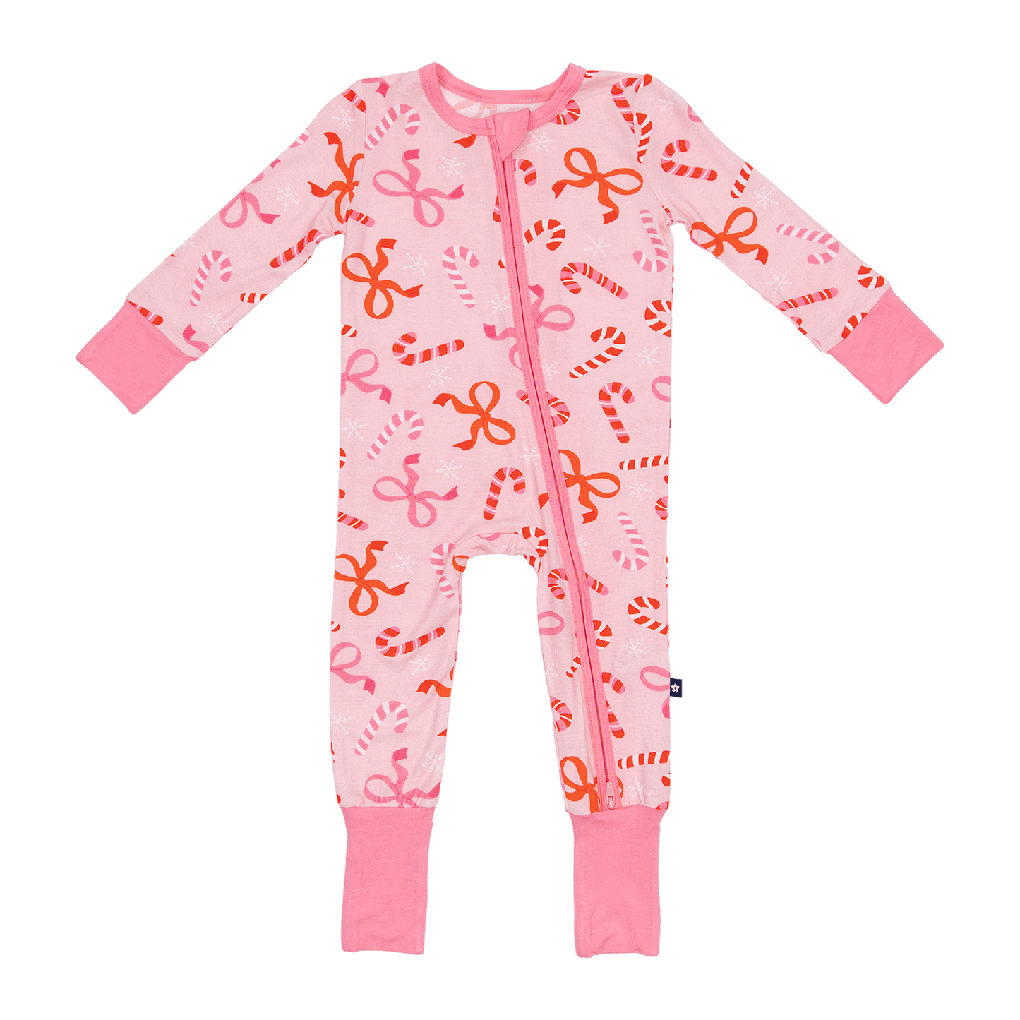 Convertible Footed Romper in Ribbon and Cheer