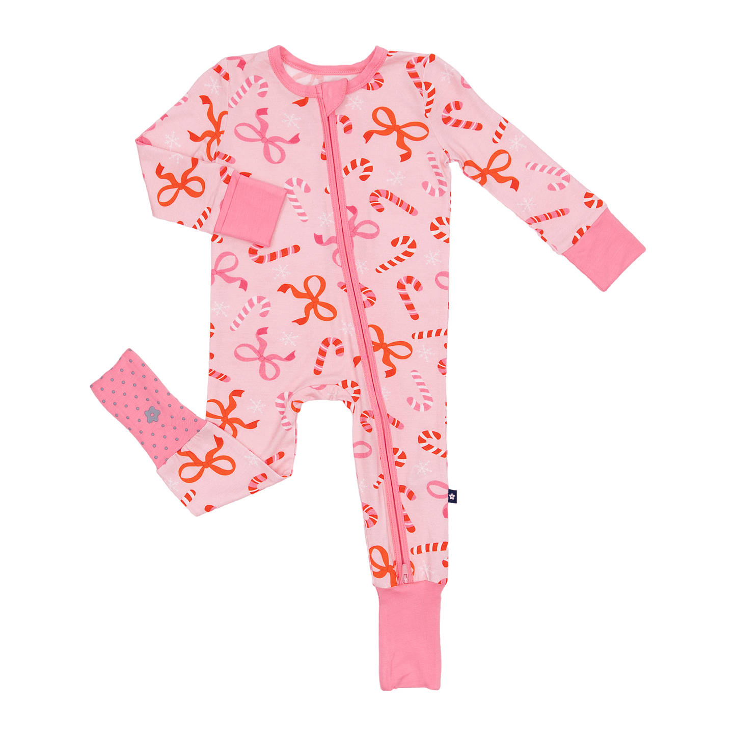 Convertible Footed Romper in Ribbon and Cheer