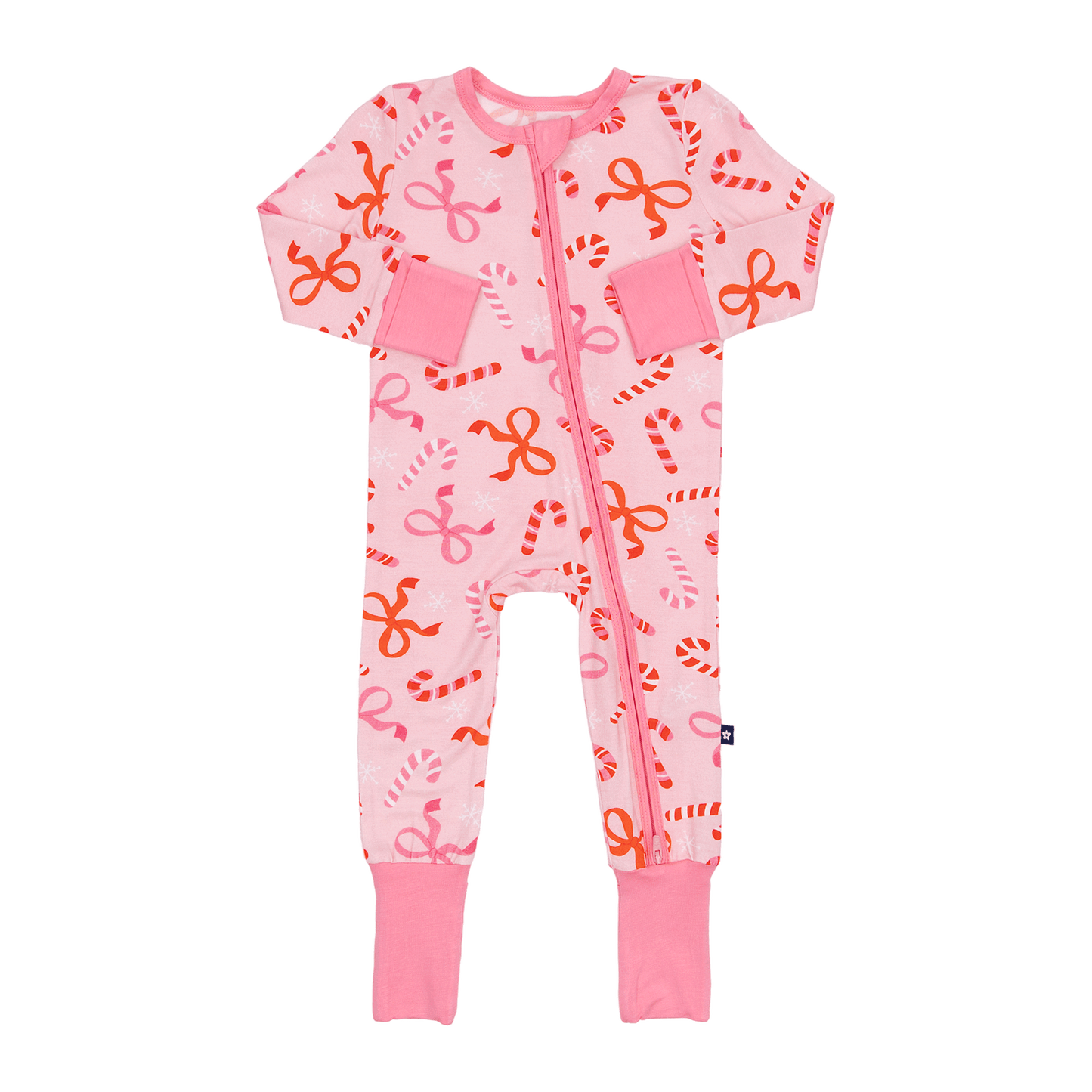 Convertible Footed Romper in Ribbon and Cheer
