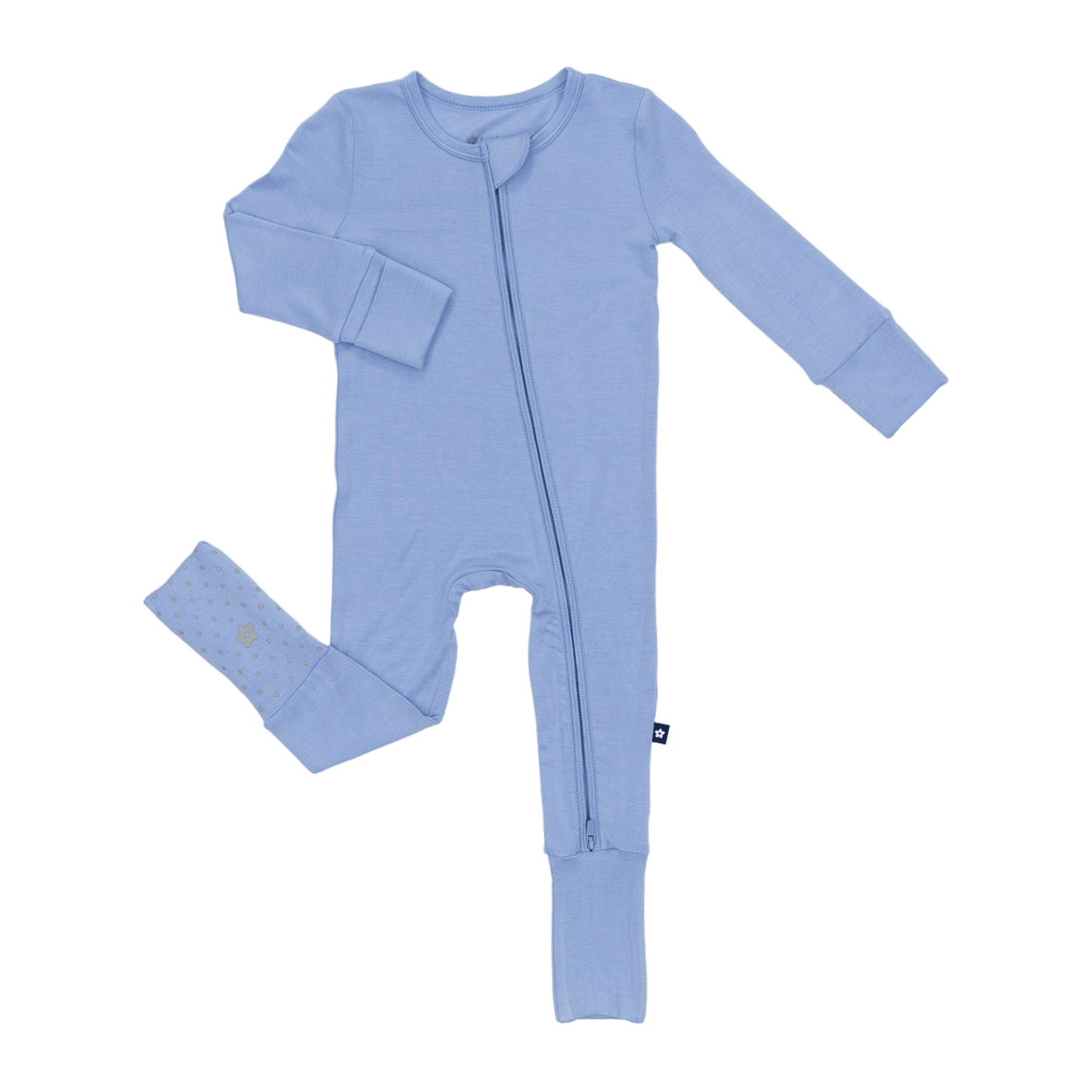 Convertible Footed Romper in Ribbon Sky