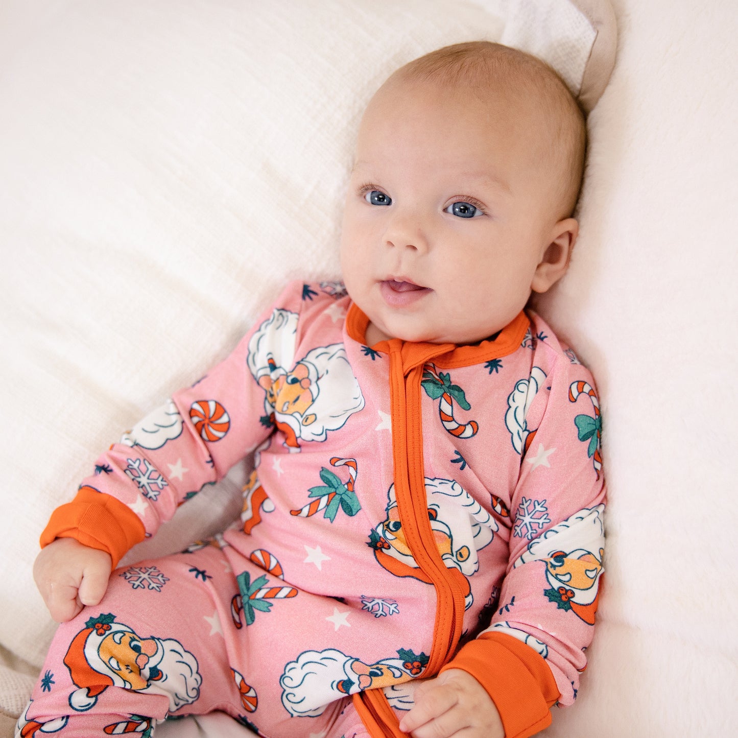 Convertible Footed Romper in Santa Baby