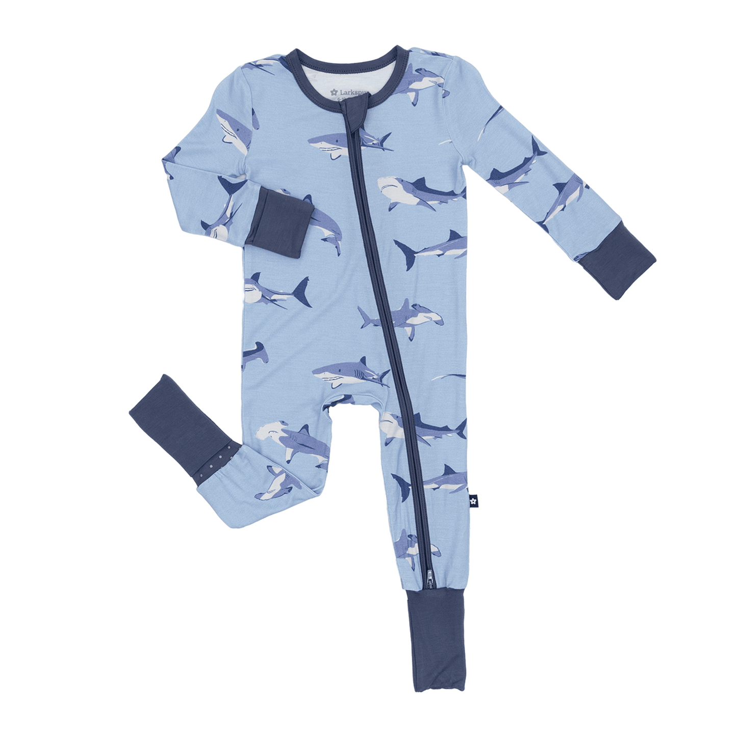 Convertible Footed Romper in Sharks