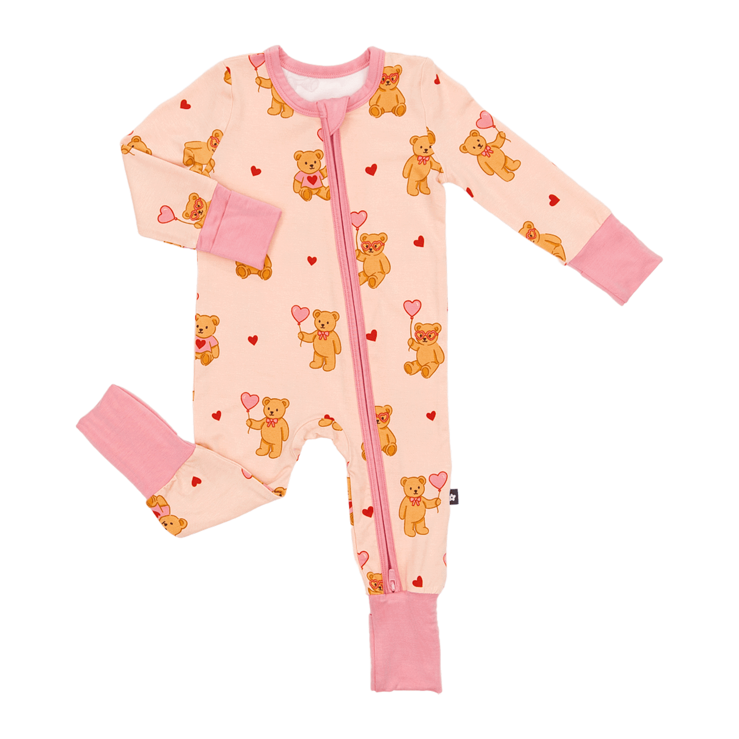 Convertible Footed Romper in Strawbeary
