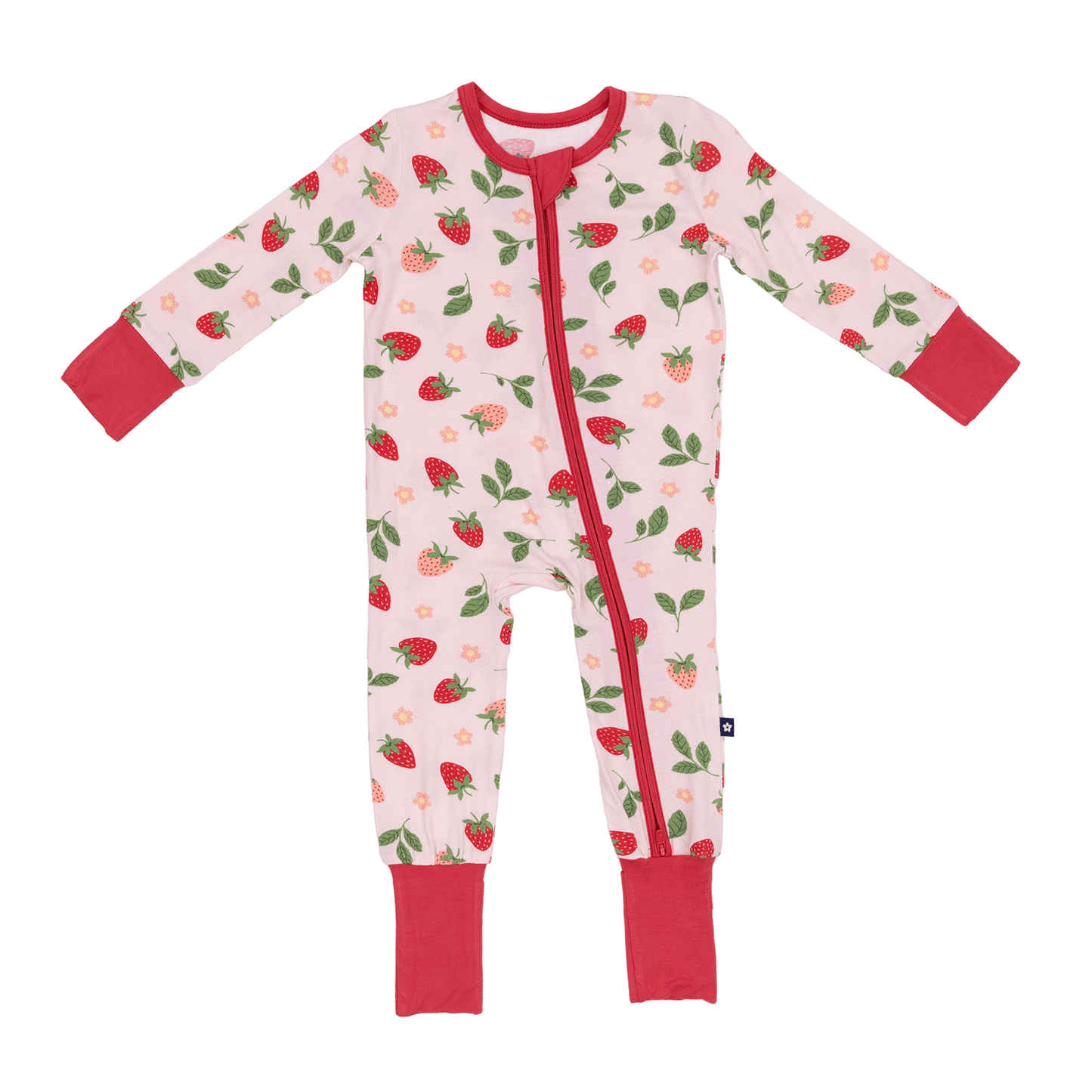Convertible Footed Romper in Strawberry Fields