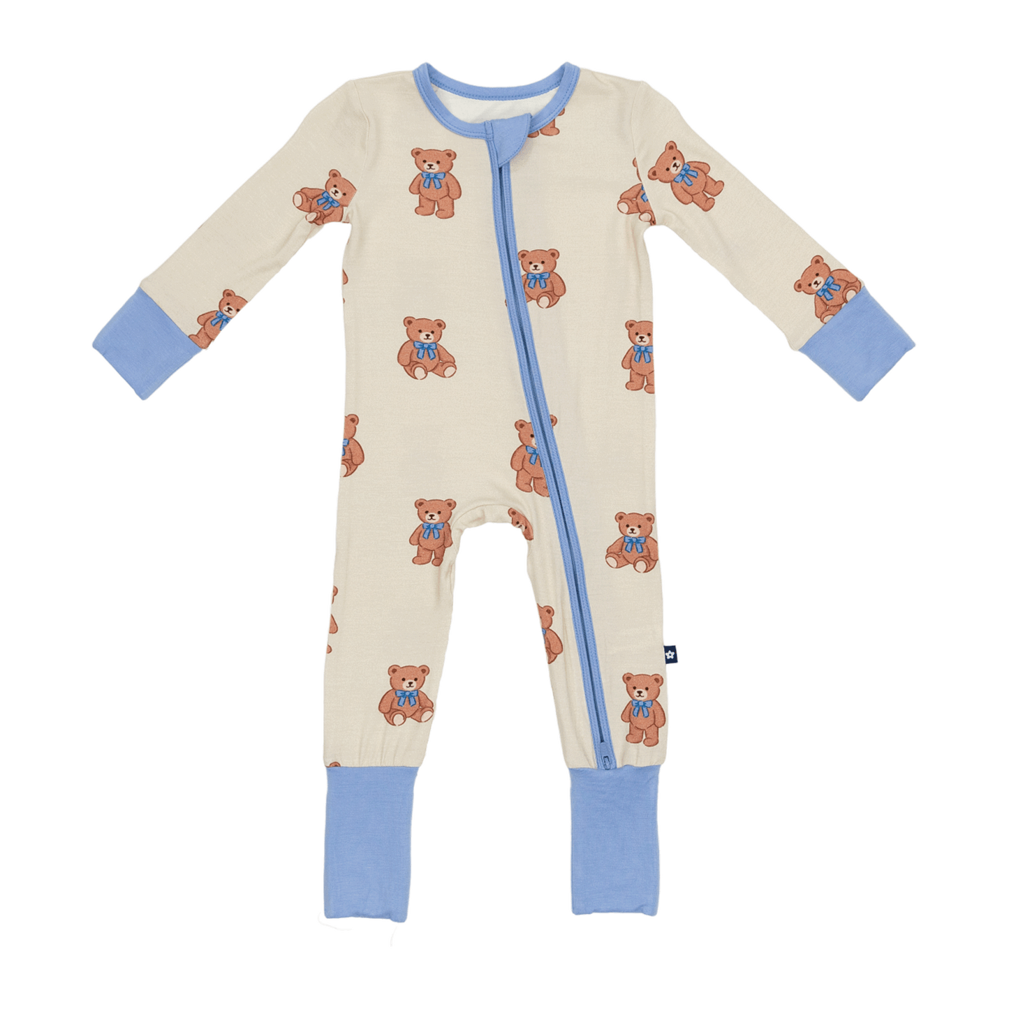 Convertible Footed Romper in Teddy Bear