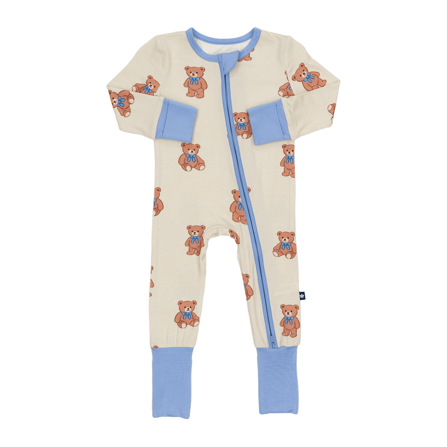 Convertible Footed Romper in Teddy Bear