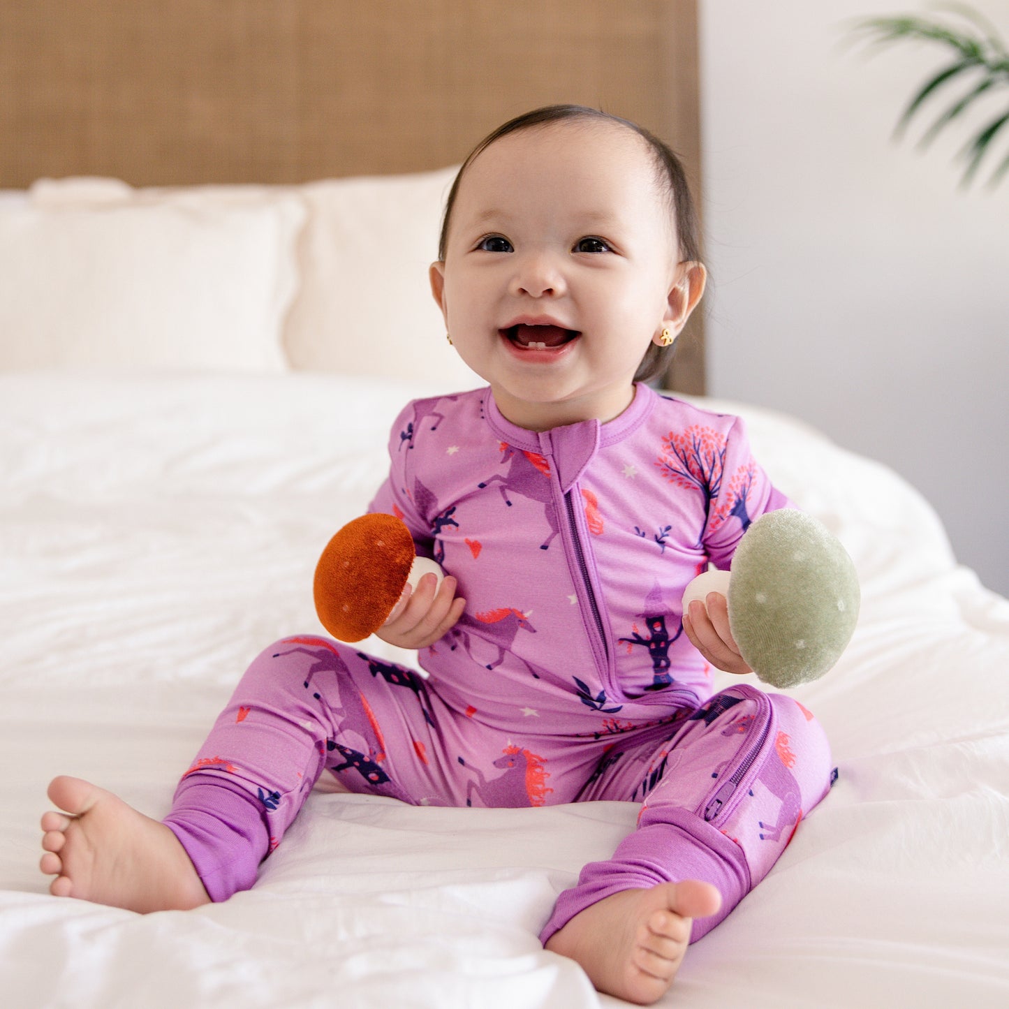 Convertible Footed Romper in Unicorns