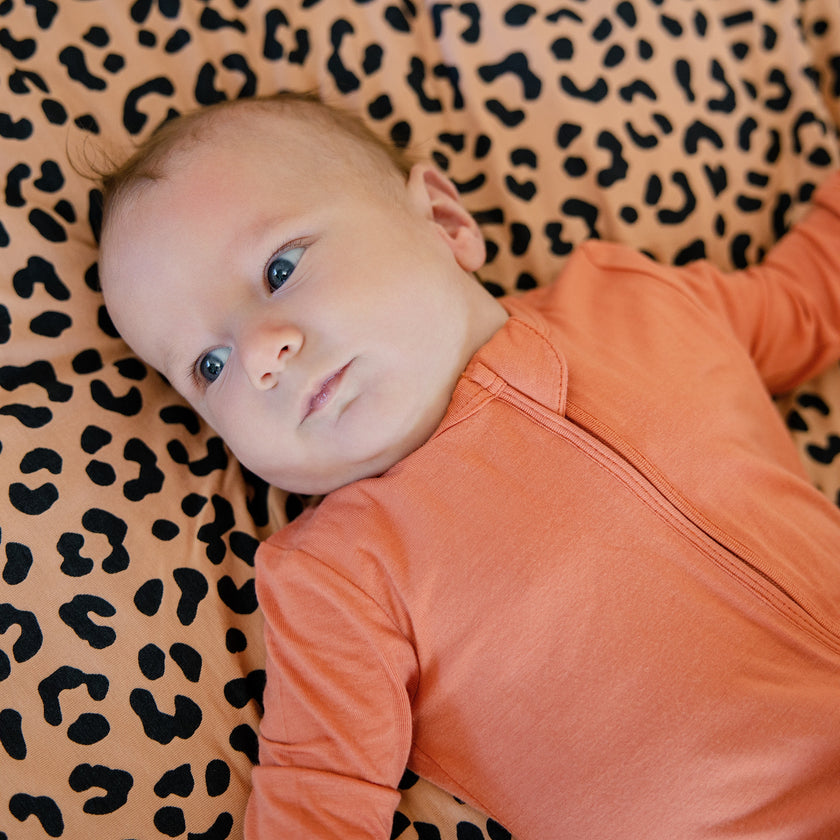 Convertible Footed Romper in Wild Mocha