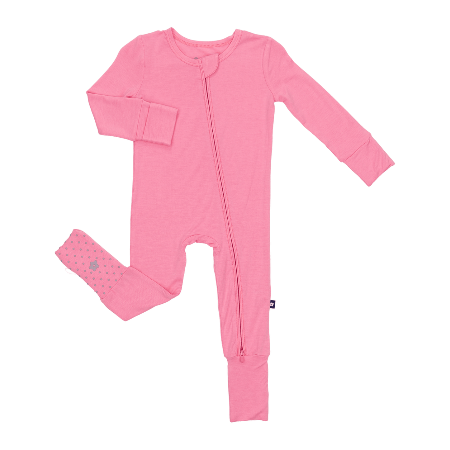 Convertible Footed Romper in Wild Rose