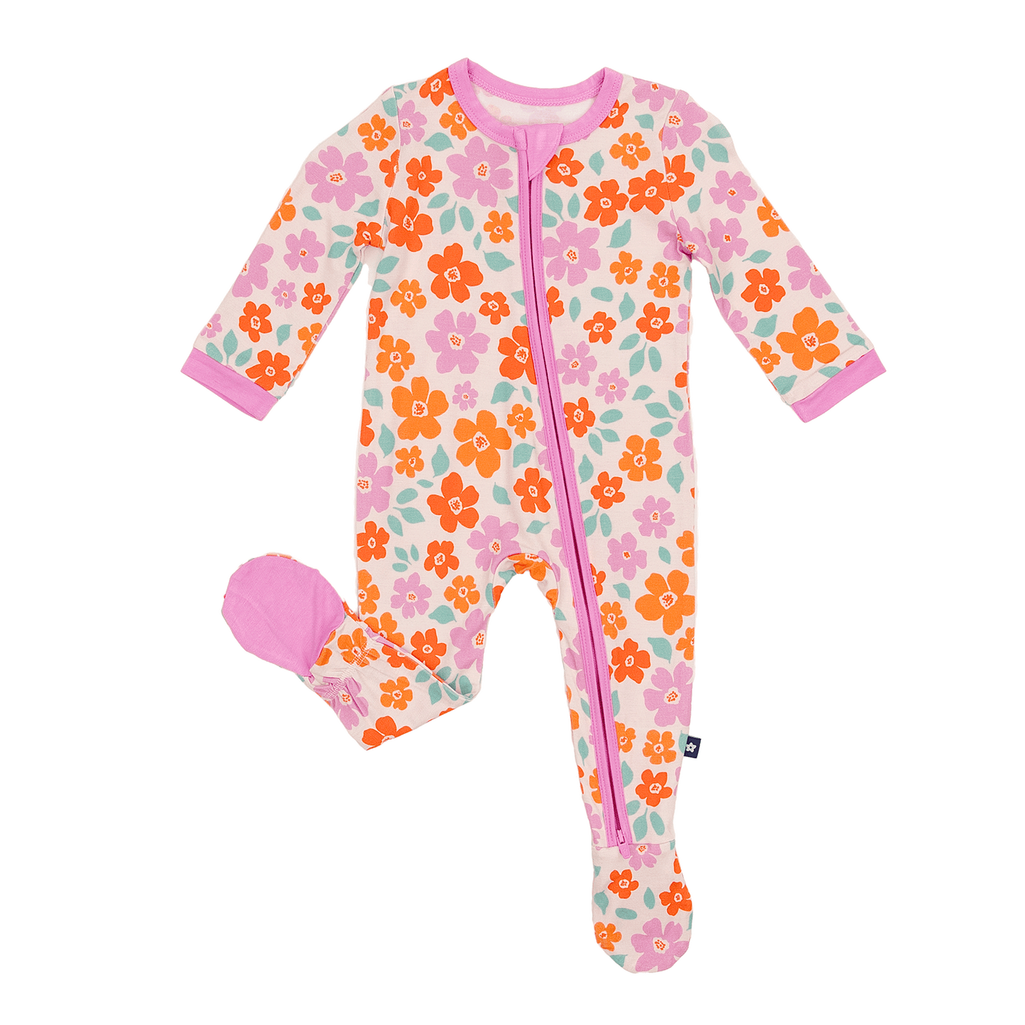 Zip Footie in Sweet Blossom