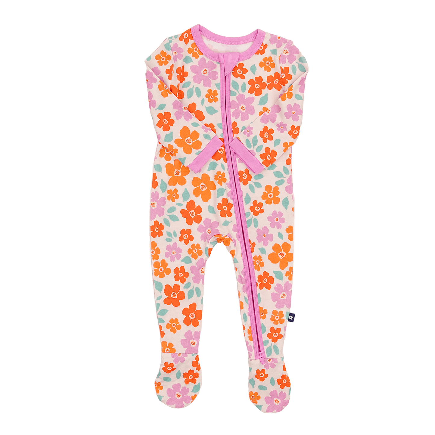 Zip Footie in Sweet Blossom