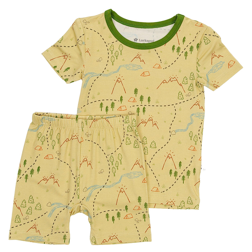 Short PJ Set in Trail Map Doodles