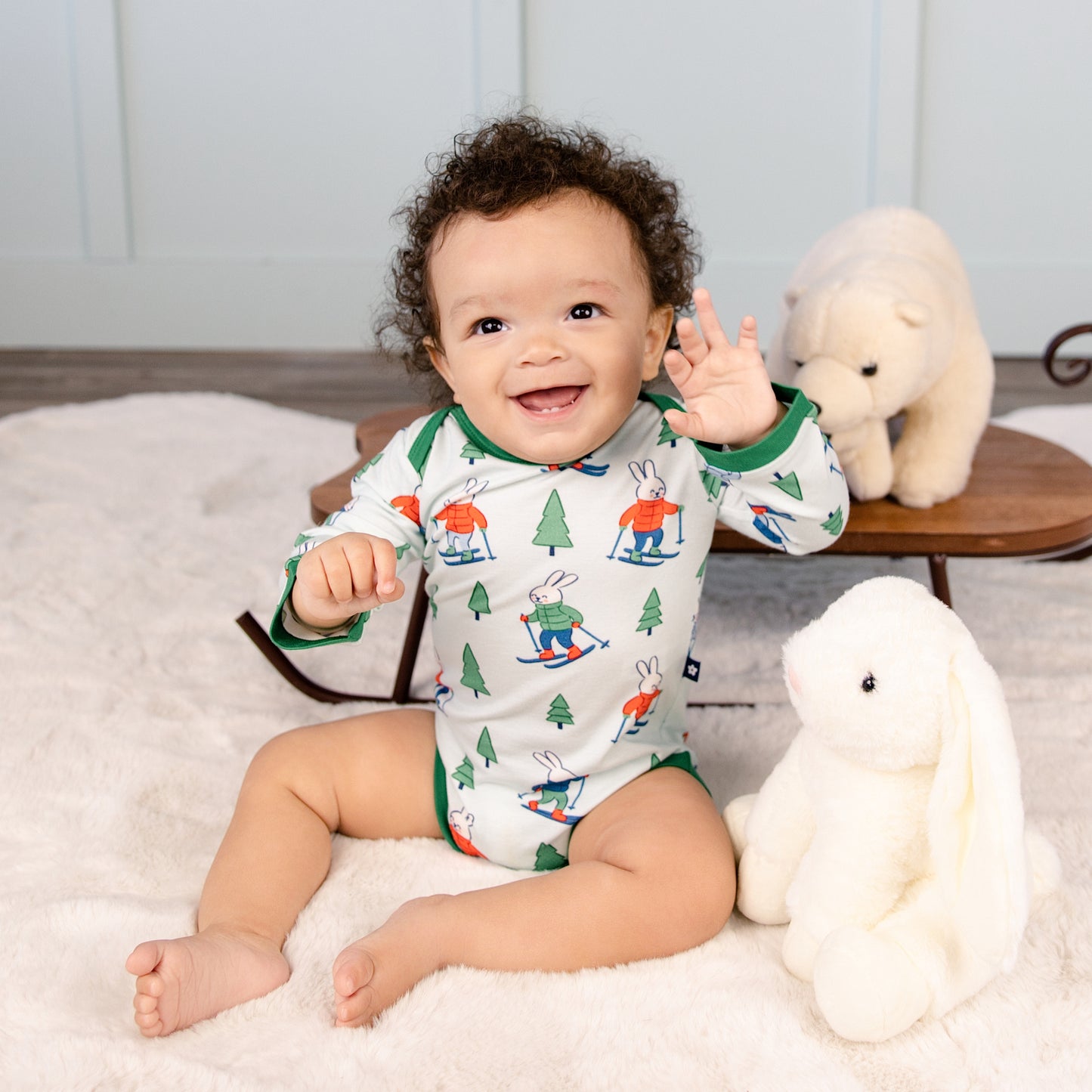 Long Sleeve Bodysuit in Bunny Slopes