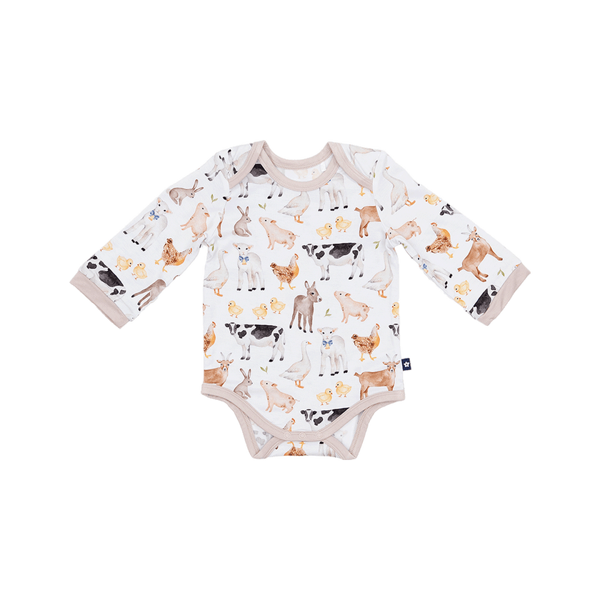 Long Sleeve Bodysuit in Funny Farm